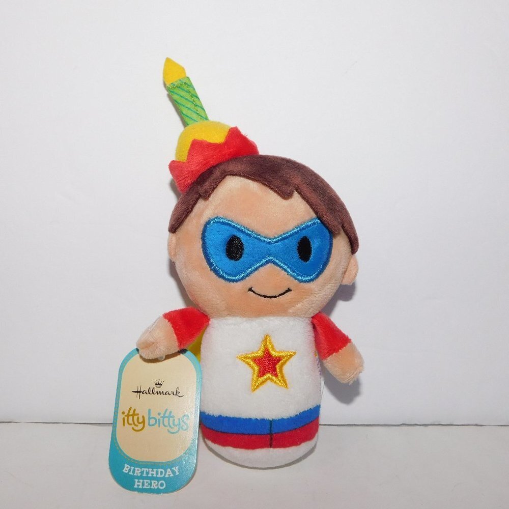 BIRHTDAY HERO Boy Hallmark Itty Bittys 7" Plush New with Tag Stuffed